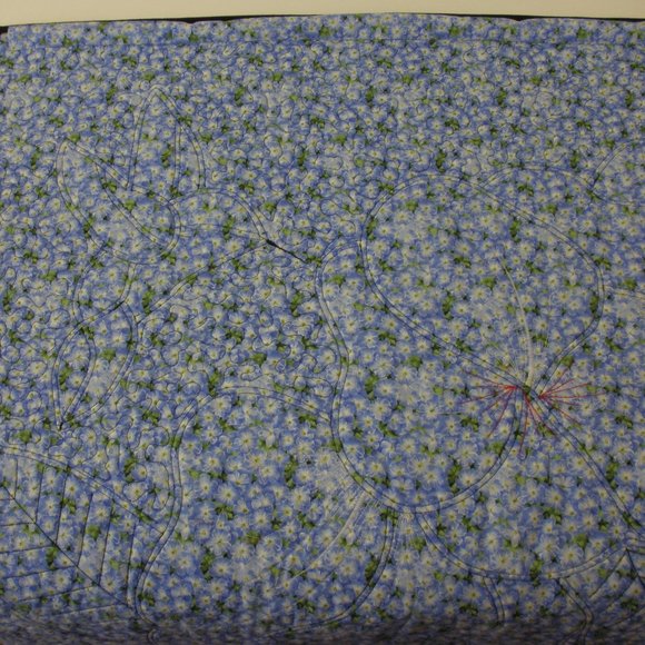 Quilted Fusible Applique Hummingbird Hibiscus 29 1/4" x 23 1/4" Handmade Panel - Picture 16 of 16